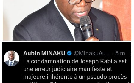 RDC : Aubin Minaku dénonce une « erreur judiciaire manifeste » dans la condamnation de Joseph Kabila