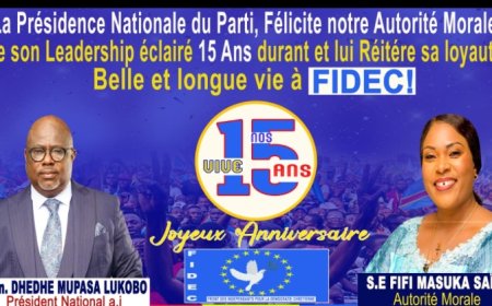 FIDEC/Dhedhe MUPASA : Quinze ans au service du peuple, et l’aventure continue, joyeux anniversaire